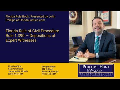 Florida Rule 1.390 — Depositions of Expert Witnesses (When the Doctor Testifies by Video)