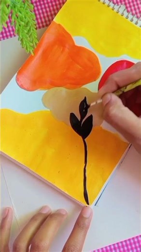 Easy & Colorful Abstract Botanical Painting Tutorial#painting #craft #viral #shortsfeed #shorts