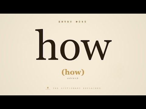 #40 of 1,000 Most Common Words - How to Pronounce "HOW" - Examples, Definition, Etymology