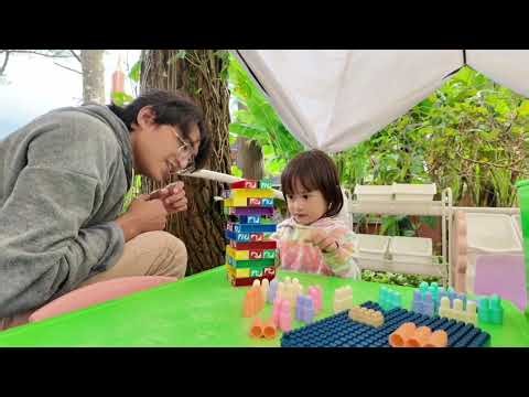Playing Uno Stacko with Papa✨️#baby #babygirl #3yearsold #uno #unogame 
