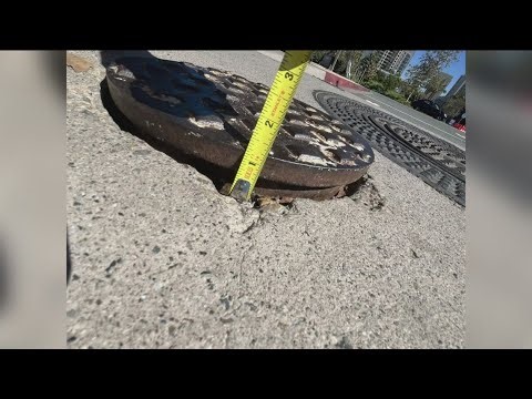 Woman files suit after tripping on raised handhole cover at Embarcadero, breaking pelvis