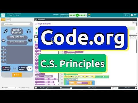Code.org Lesson 3.5B Lists Practice | New Features | Tutorial with Answers | Unit 6 C.S.P.