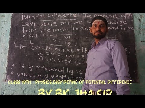 Class 10th, physics,easy definition of potential difference