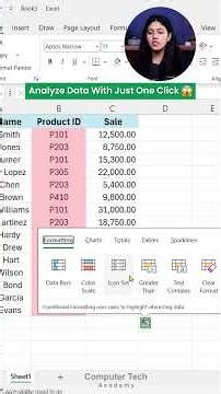 MS Excel | Analyze Data with Just One Click | Computer Tech Academy