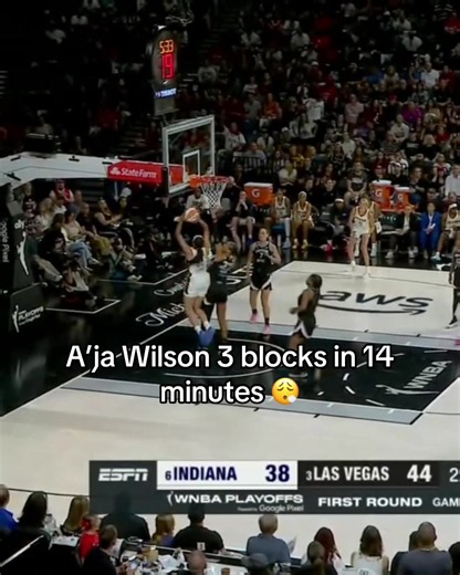 A’ja Wilson making her presence known early 🫡 #wnba #basketball #aja #aces #block