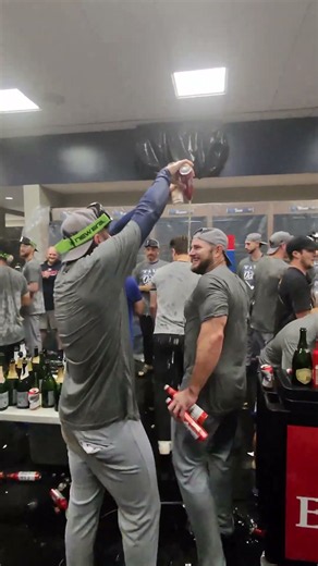 In the clubhouse for the Dodgers celebration 📸