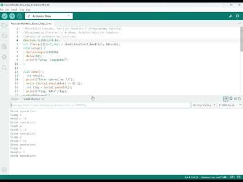Arduino UNO, Array of Pointers to Functions