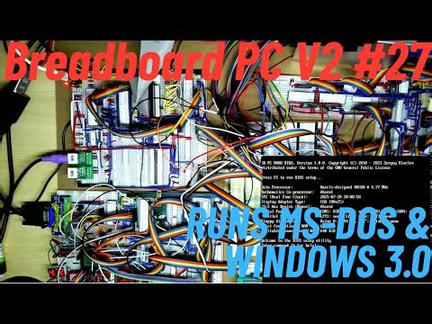 Breadboard PC runs MS-DOS and Windows 3.0 #27