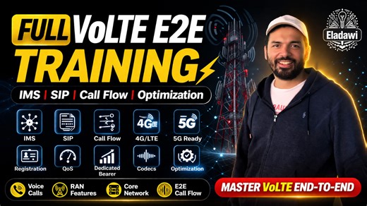 Full VoLTE E2E Training Course | IMS, SIP Signaling, Registration, MO/MT Call Flow & RAN Features (Video & Materials)