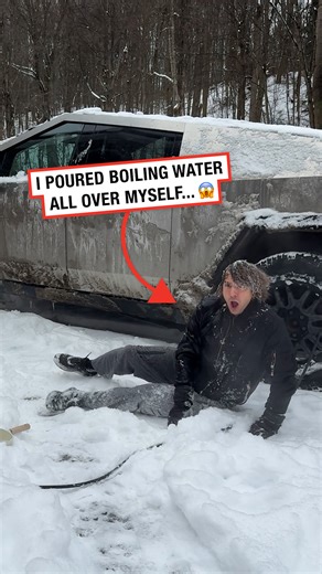 I accidentally poured boiling water over myself 😳 #ice #winter | LADbible