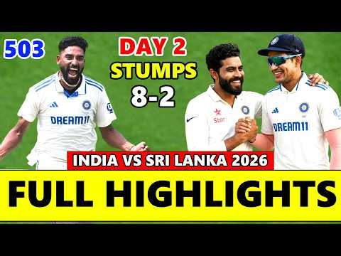India vs Sri Lanka 2nd Test Match Day 2 Full Highlights 2026