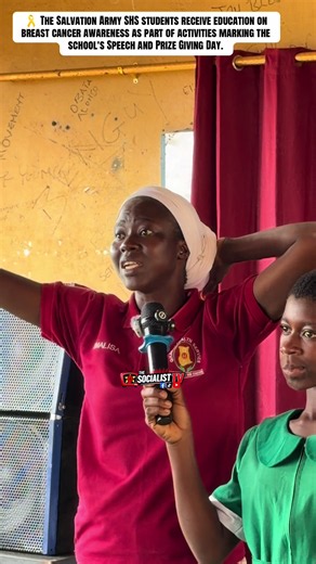 🎗️ The Salvation Army SHS students receive education on breast cancer awareness as part of activities marking the school's Speech and Prize Giving Day.