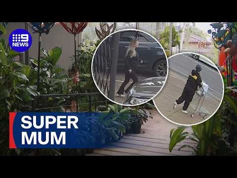 Heavily-pregnant woman takes down would-be thief | 9 News Australia