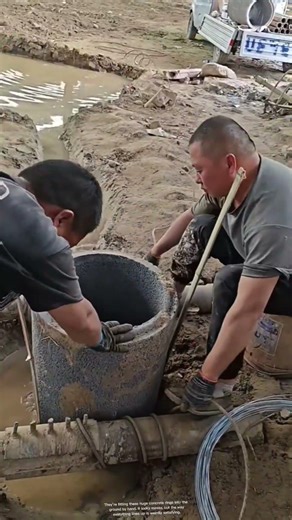 Big concrete rings, placed so clean 😳 #ConstructionLife