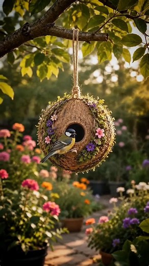 DIY Coconut Birdhouse That Looks Expensive