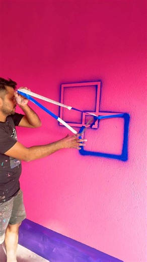 Wallpainting 3D Box Design 🏡#viralvideo #art #trendingvideo #shortfeed #painting #homedecor