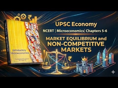 UPSC Economy | NCERT | Microeconomics| Chapters 5-6 |MARKET EQUILIBRIUM and NON-COMPETITIVE MARKETS