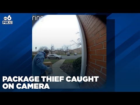 Porch package thief caught stealing packages on camera
