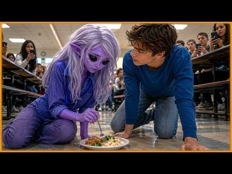 Students Filmed the Alien Girl Eating From the Floor — Until One Human Knelt Down to Join Her