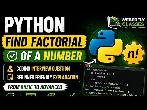 Factorial of a Number in Python | Easy Logic + Code Explanation 💯 | Beginners to Interview Level 👩‍💻
