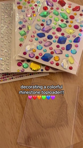 DIY Colorful Rhinestone Toploader Decoration