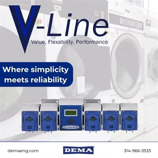 DEMA Engineering Company on Instagram: "For decades, DEMA has set the standard in chemical dispensing—and the V-Line continues that tradition. Trusted by operators and service professionals alike, it delivers accuracy and durability in every cycle. With flexible configurations and a proven peristaltic pump design, it’s built for the demands of modern laundry while honoring decades of innovation. Explore V-Line by visiting our website! #innovation #chemical #cleaning #laundry"