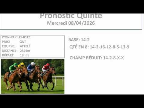 Pronostic Quinté du Mercredi 08/04/2026|ATTELE|PMU Turf | Base et Cheval Surprise