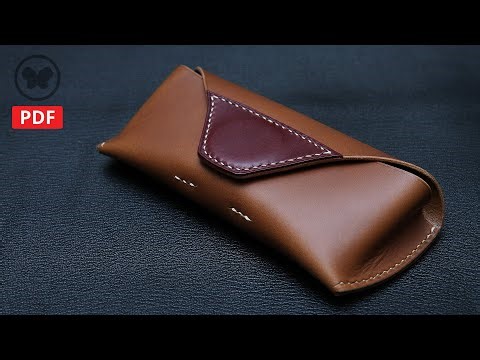 Make a sunglasses case (Free PDF pattern) Magnetic Version / 가죽 선글라스 케이스 만들기 (가죽공예, DIY, 무료패턴)