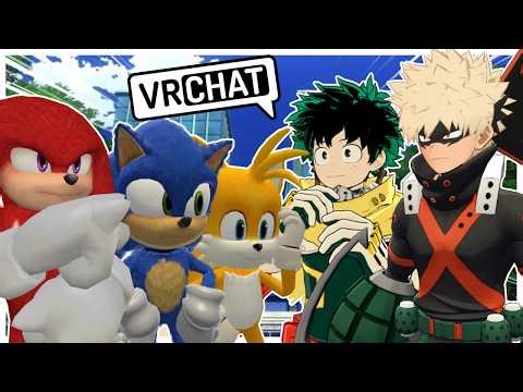 Team Movie Sonic Meets Bakugo and Deku In VRCHAT?!