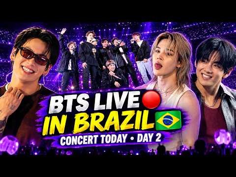 BTS LIVE 🔴 At Brazil 🇧🇷 Day 2 Concert Today | Full Show Timing 23+ Songs & Global ARMY Update 😱
