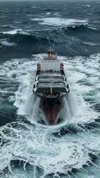 Giant Wave Swallows Massive Cargo Ship! 🌊🚢 #ship #maritime #ocean