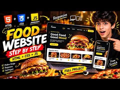 I Built a Modern Food Website with HTML, CSS & JavaScript 🍔 | Full Project