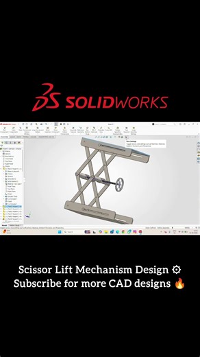 Scissor Lift Mechanism Design in SolidWorks💻 | Beginner CAD Project🔥| CAD Modeling Tutorial⚙️| #cad