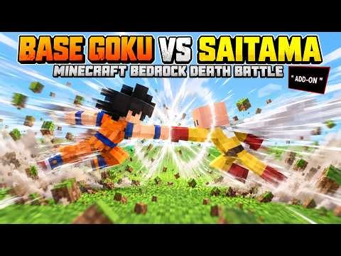 Goku vs Saitama | DEATH BATTLE but in " Minecraft Bedrock Add-on"