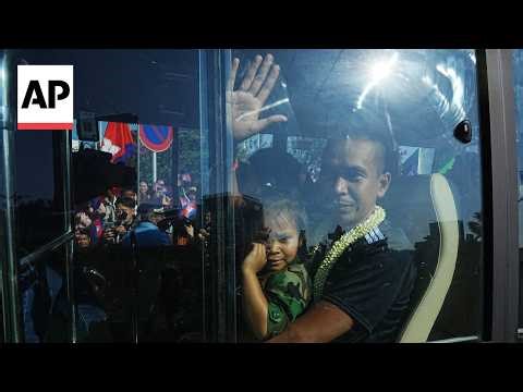 Celebrations in Cambodia as prisoners of war return from Thailand