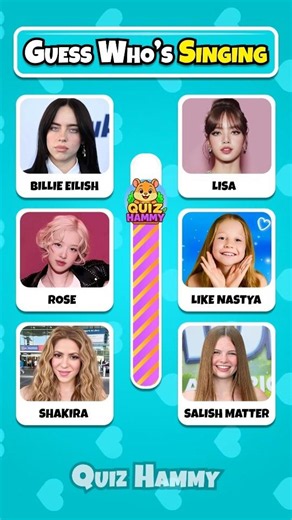 Guess Who's Singing? || Salish Matter, Shakira, Like Nastya & More || Music Quiz #quiz #shorts