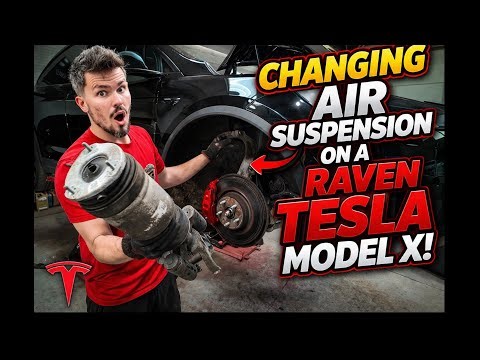How to change the ASD air suspension strut on a Raven Tesla Model X!