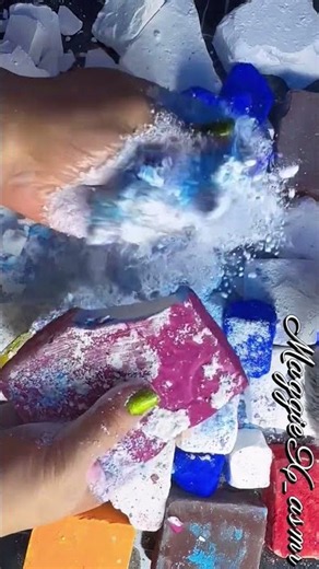 Dyed Chalk & Jumbo Chalk | Crunchy Rustling Sounds | Ultra Satisfying | ASMR