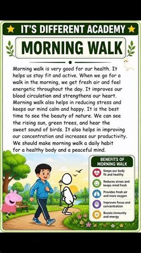 Morning Walk Paragraph in English | Easy English Paragraph Writing