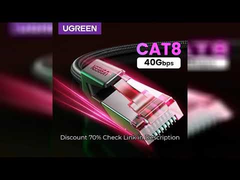 UGREEN CAT 8 Ethernet Cable High Speed Braided 40Gbps 2000Mhz Network Lan Cord RJ45 Shielded Indoor