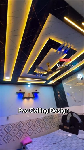 12×12 Bedroom Pvc Ceiling Design installation #pvcceiling #shorts #viral #trending #falseceiling