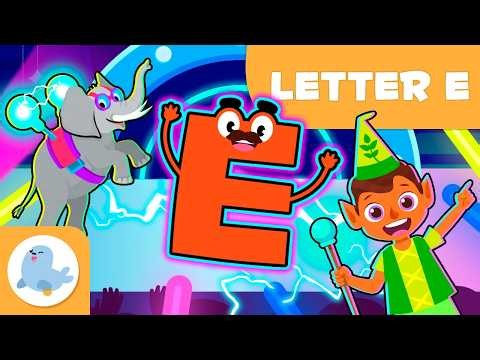 Letter E 🐘🎵 The New Smile and Learn ABCs