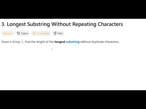 Longest Substring Without Repeating Characters | @faang-academy
