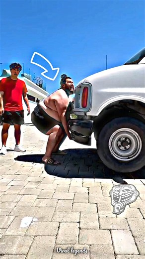 Stokes Twins vs World's Strongest Man 💪🚐 #Shorts #stokestwins #trending #viral