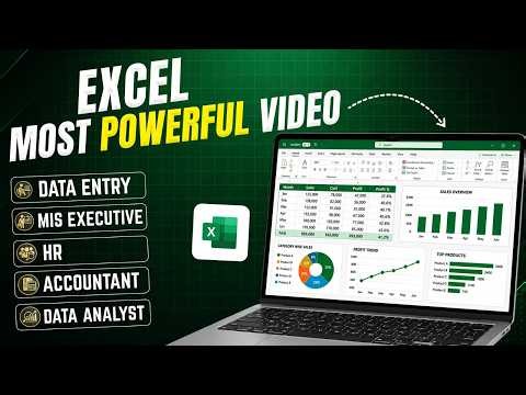 Excel Most Powerful Video for Data Entry/ MIS Executive/ HR/ Accountant/ Data Analyst | CTA