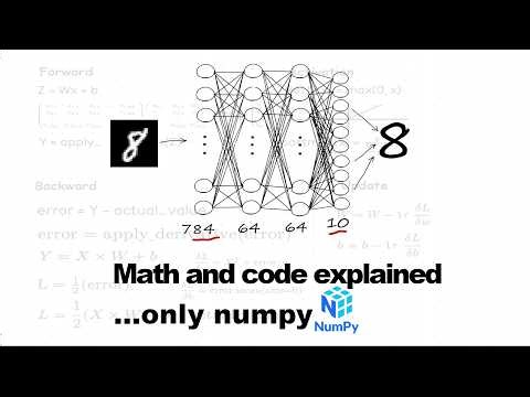 Building a Neural Network from SCRATCH (No pytorch, just numpy and math)