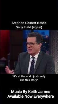Stephen Colbert and Sally Field sharing a cute kiss on set is the wholesome content I needed today!