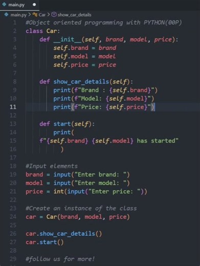 Object Oriented programming with Python