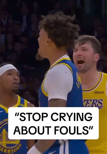 Luka Doncic exchanges words with Warriors rookie Yaxel Lendeborg about weak foul calls #nba #hoops #basketball #sports #lakers