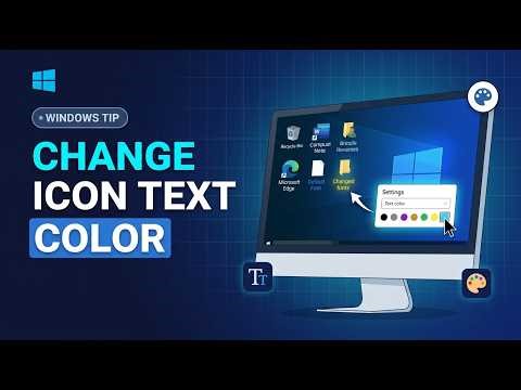 🎨 How to Change Desktop Icon Font Color on Windows | 💻 Customize Desktop Text Color Easily